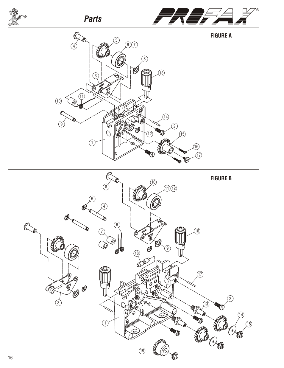 Parts, Figure a figure b | Profax PRO II x User Manual | Page 18 / 20