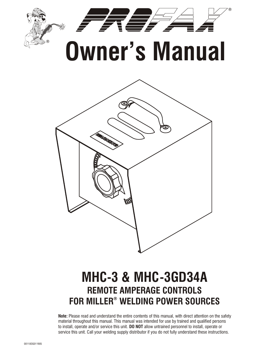 Profax MHC-3 User Manual | 4 pages
