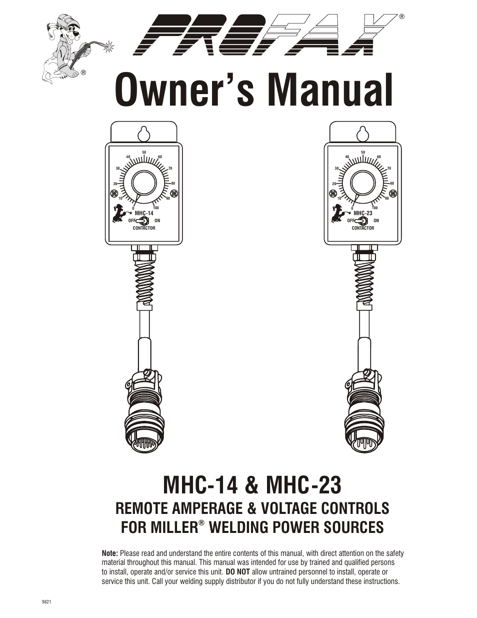 Profax MHC-14 User Manual | 4 pages