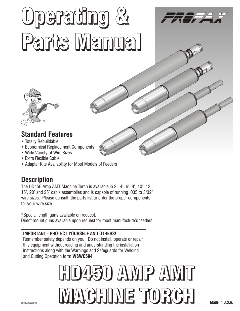 Profax HD450 AMP AMT User Manual | 4 pages