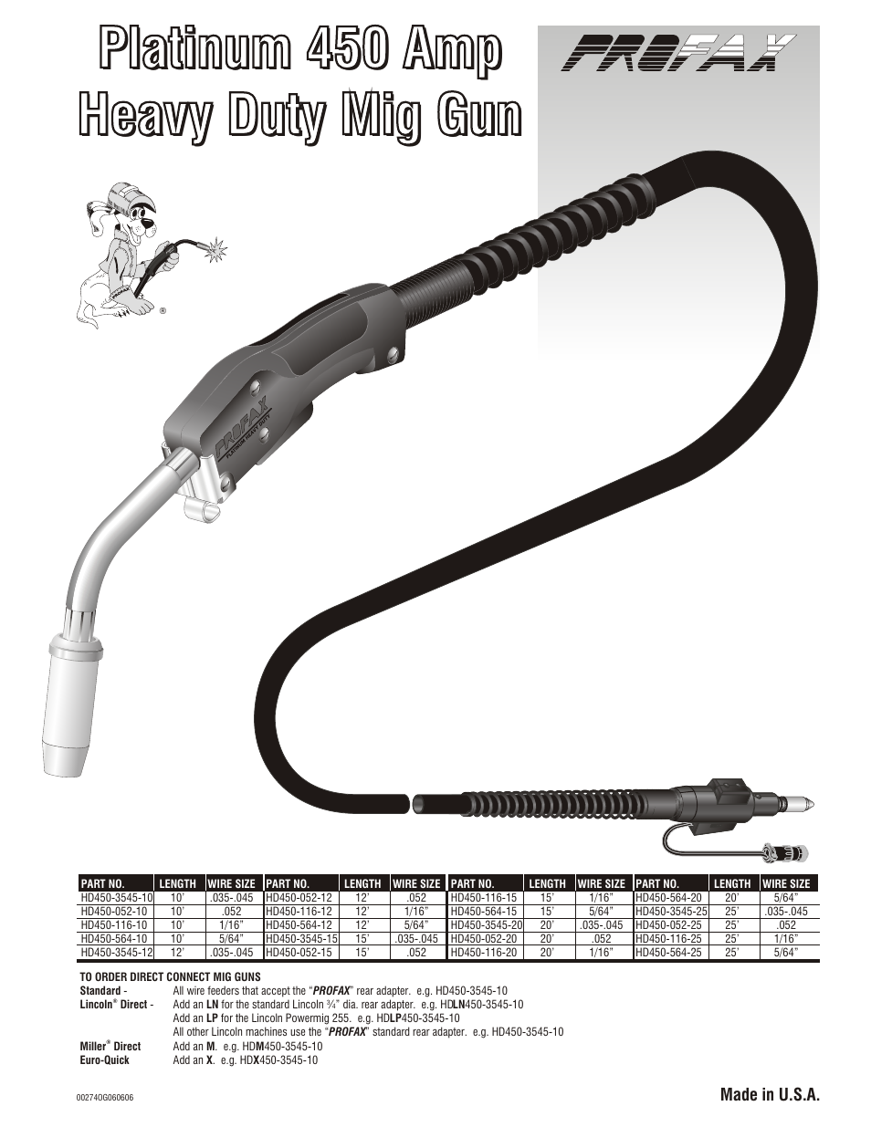 Profax HD450 AMP MIG User Manual | 4 pages