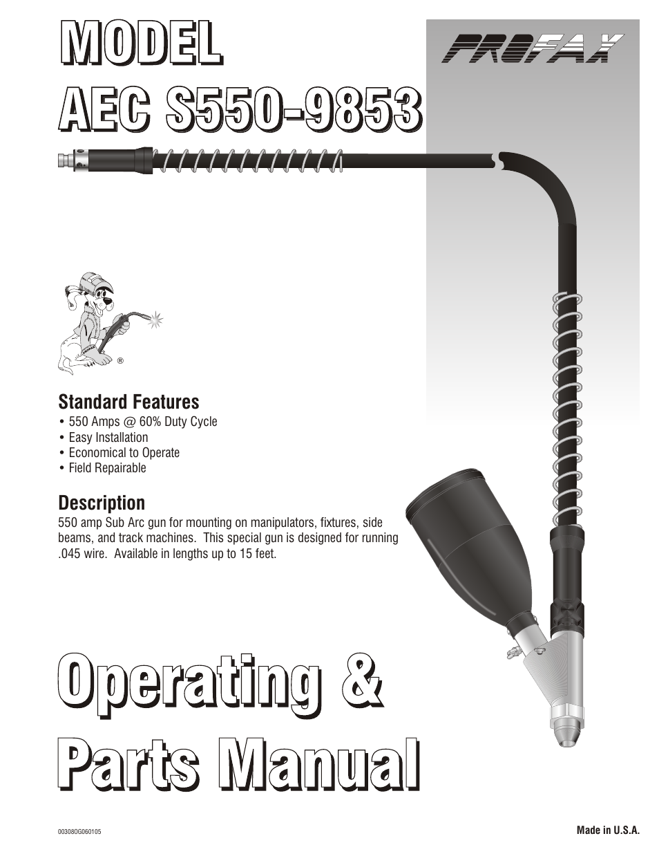 Profax AEC S550-9853 User Manual | 4 pages