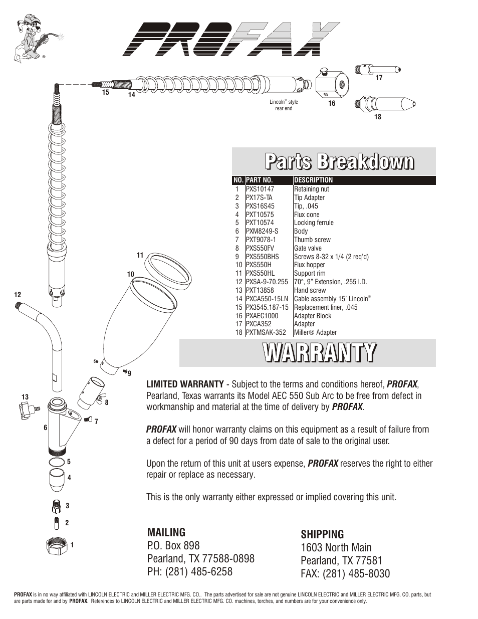 Profax AEC S550-9853 User Manual | Page 2 / 4