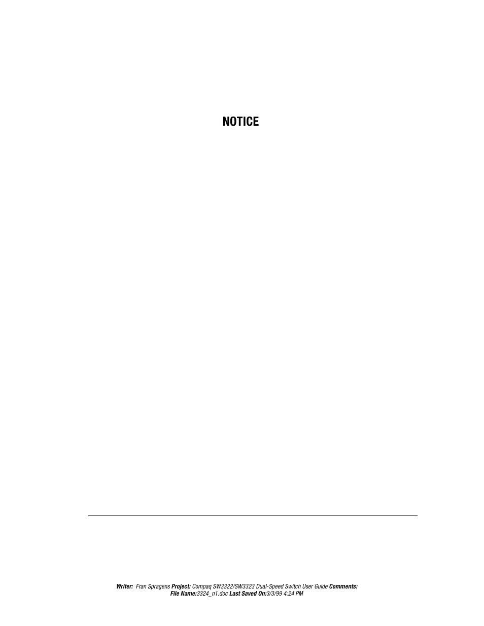 Notice | Compaq SW3322 User Manual | Page 2 / 119