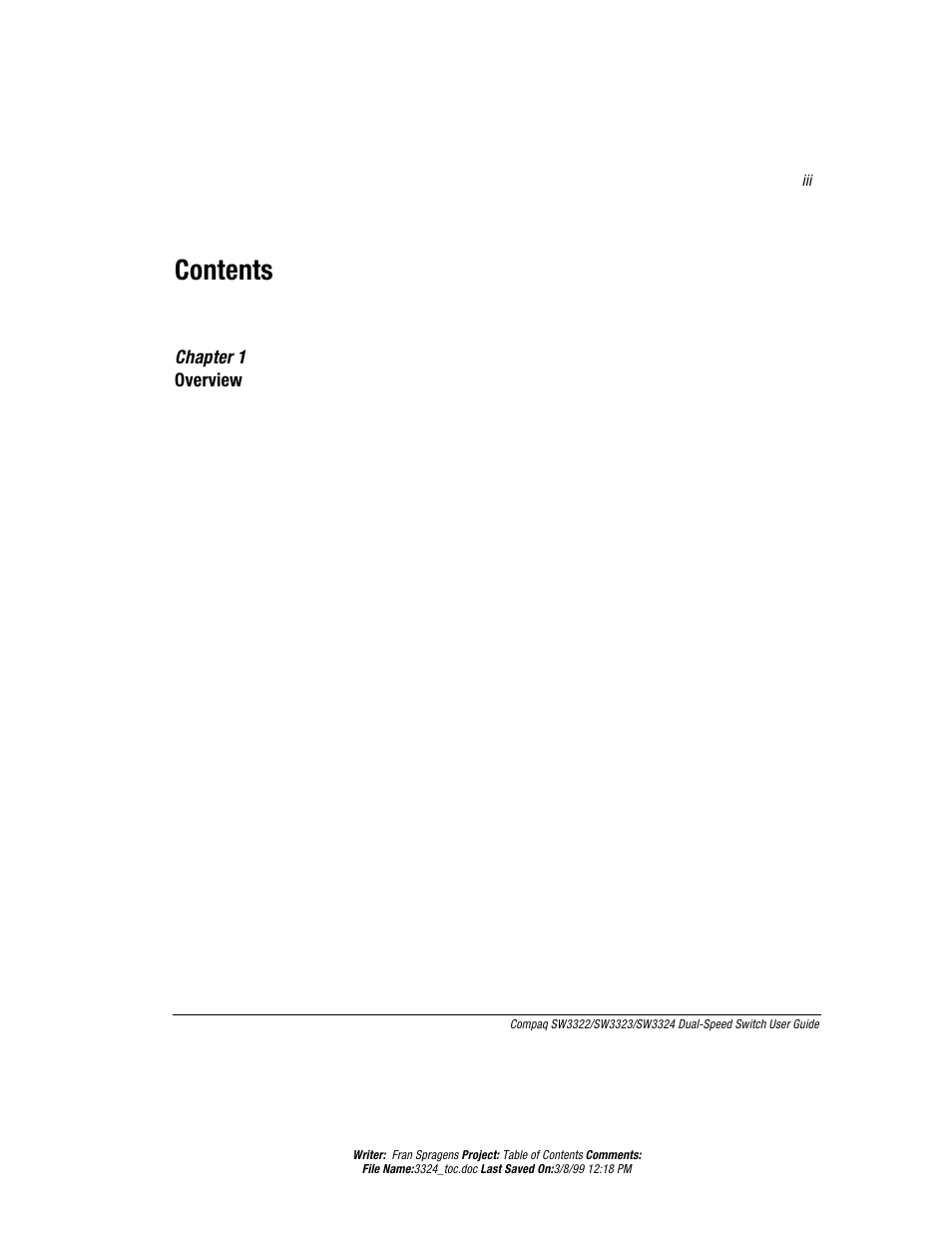 Compaq SW3322 User Manual | Page 3 / 119