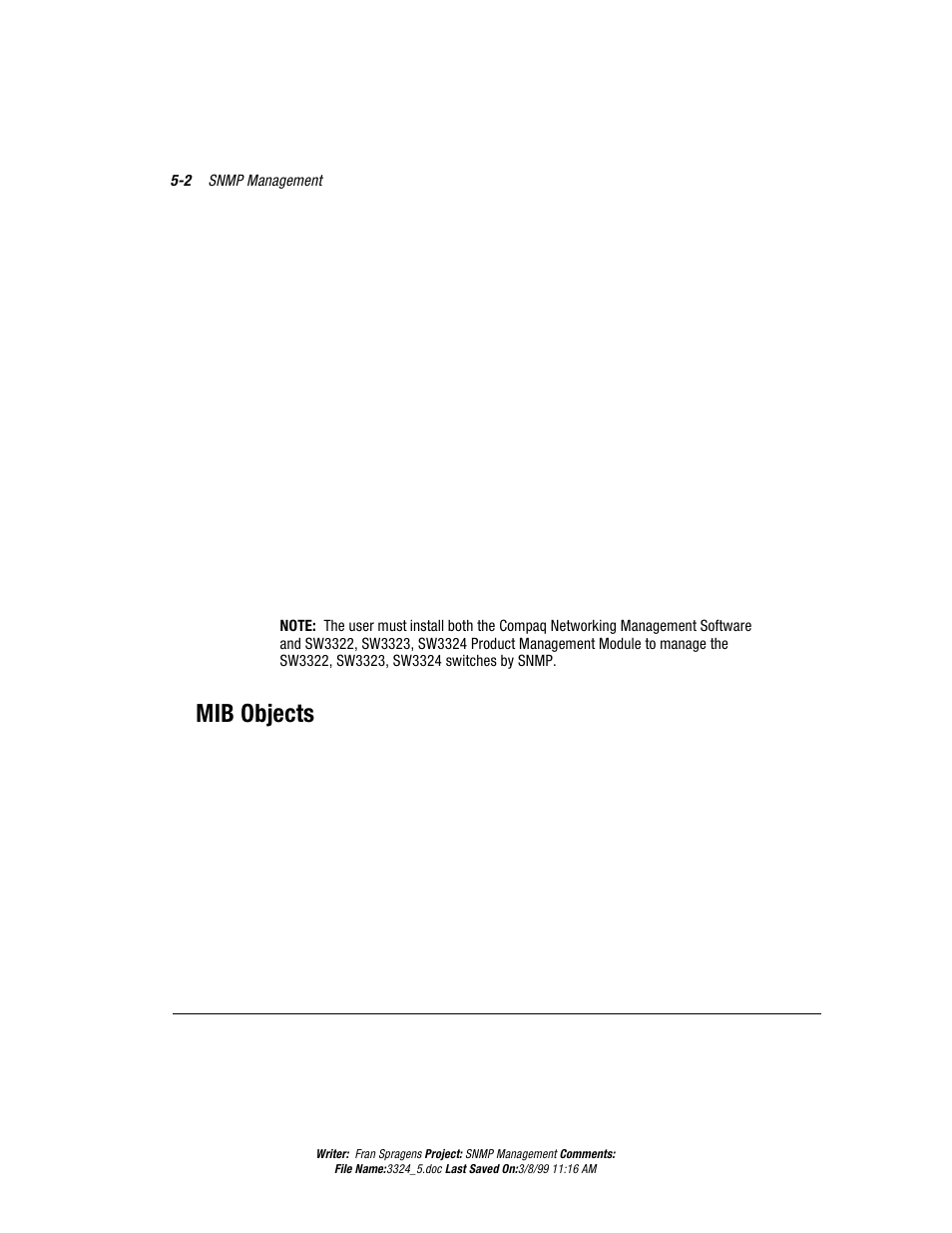 Mib objects, &3fnigxw | Compaq SW3322 User Manual | Page 86 / 119