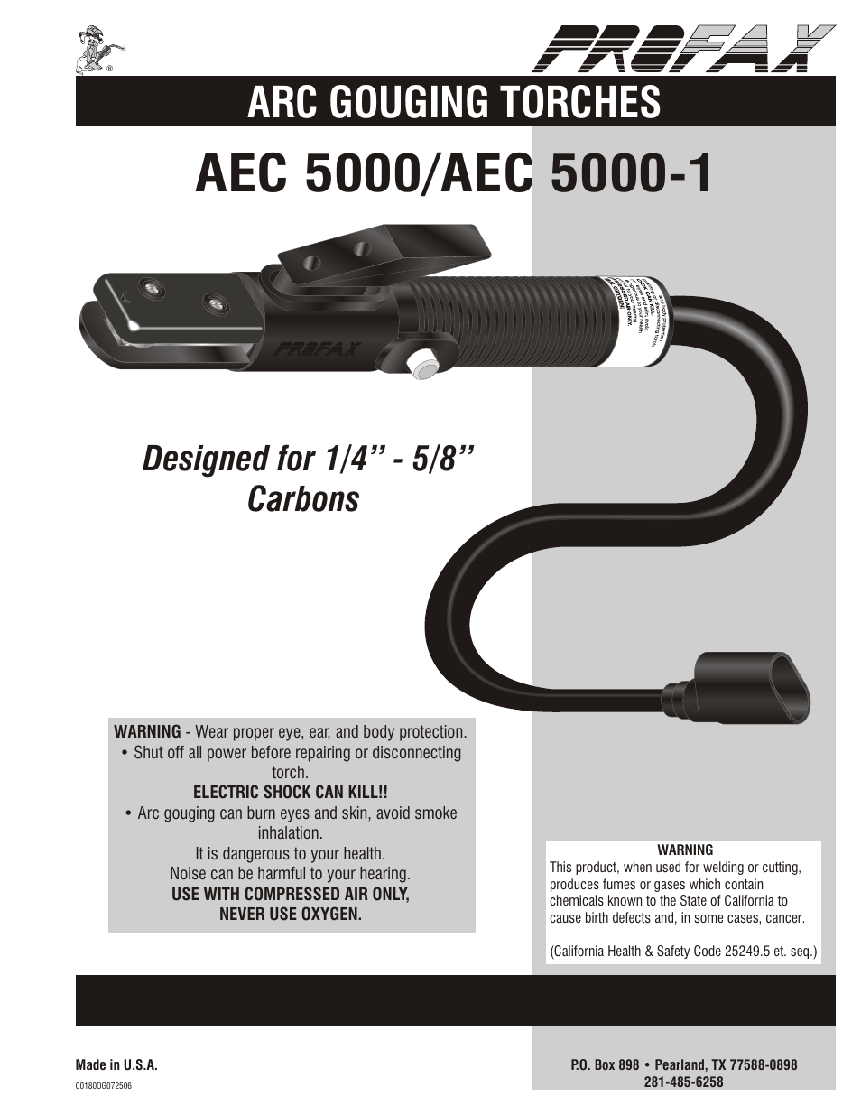 Profax AEC 5000 User Manual | 4 pages