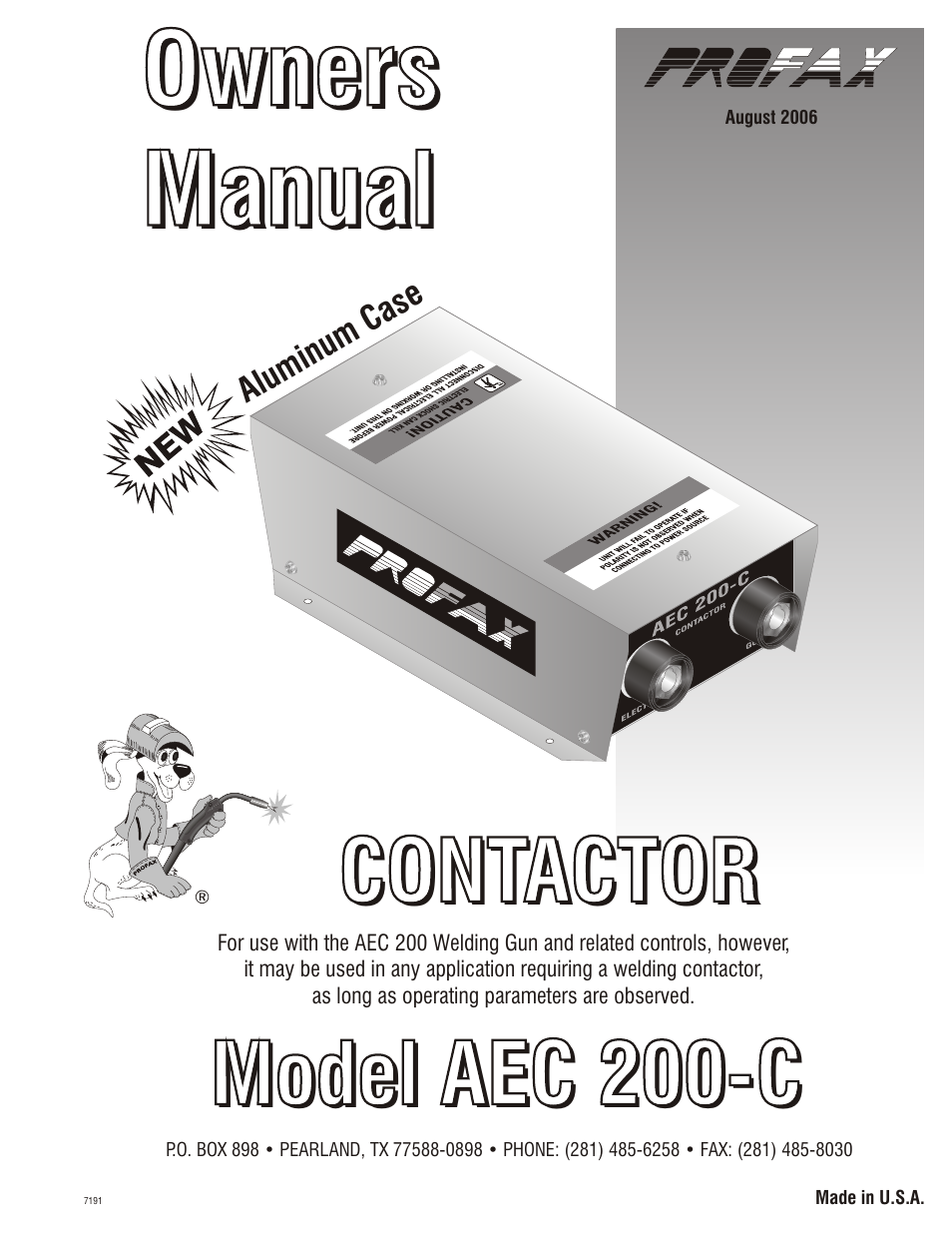 Profax AEC 200-C User Manual | 4 pages