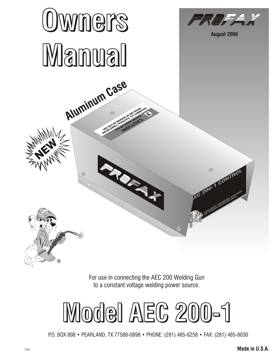 Profax AEC 200-1 User Manual | 4 pages