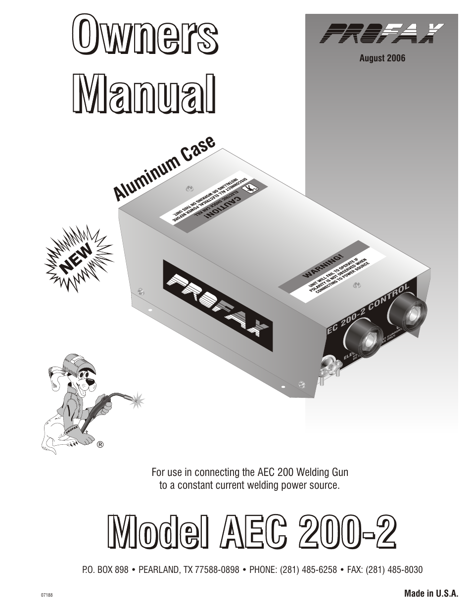 Profax AEC 200-2 User Manual | 4 pages