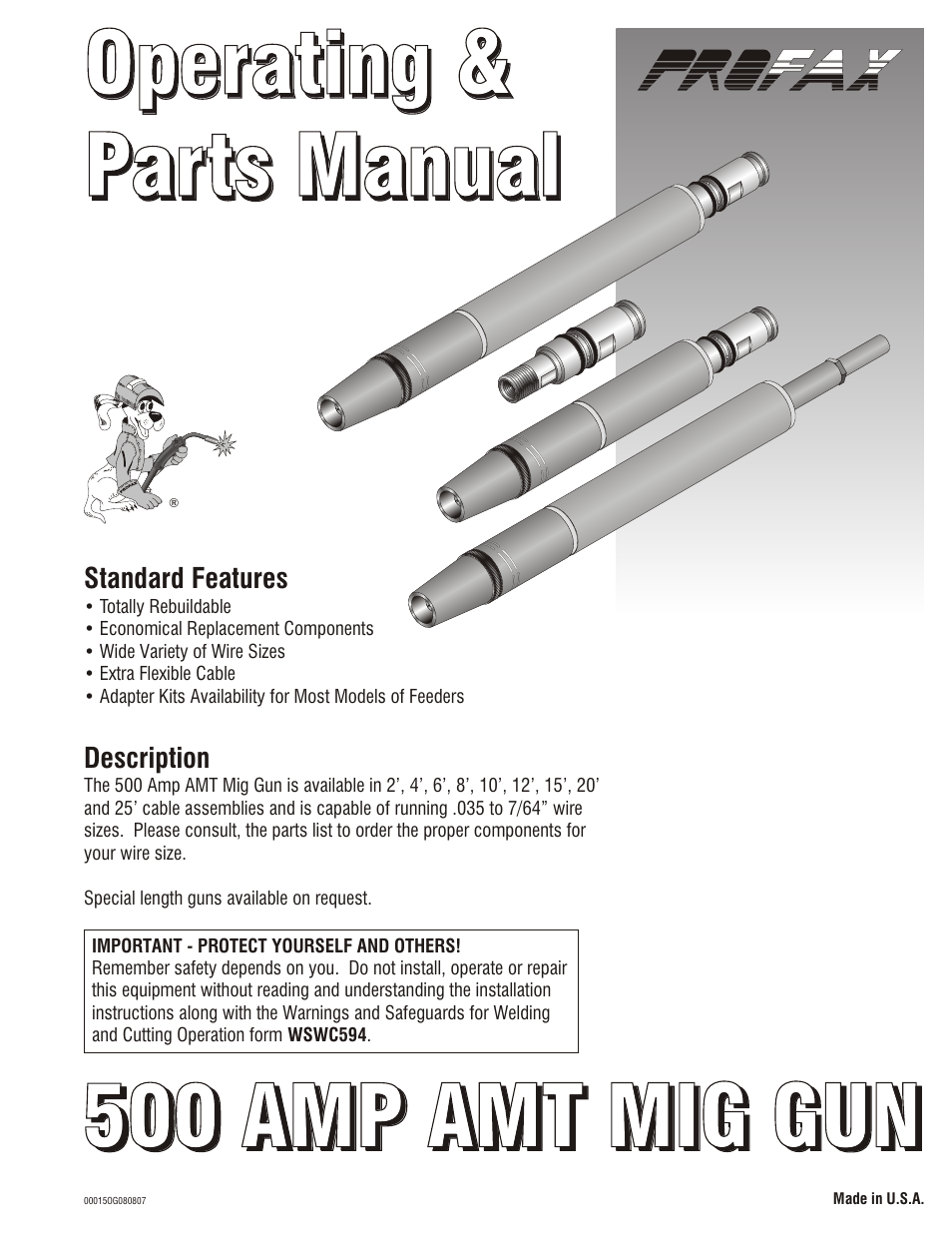 Profax 500 AMP AMT User Manual | 4 pages
