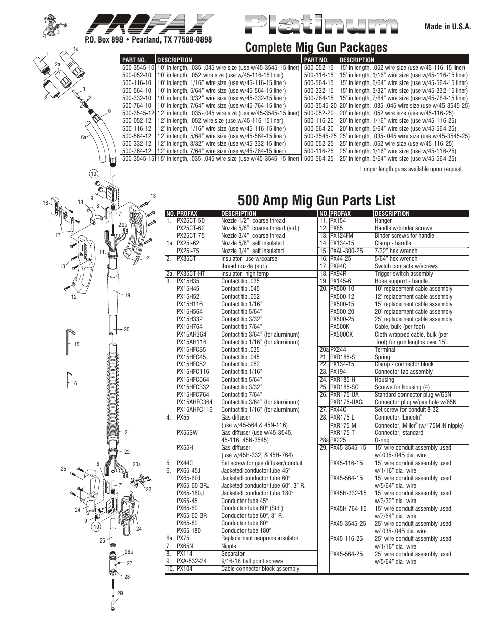 Profax 500 AMP MIG User Manual | 2 pages