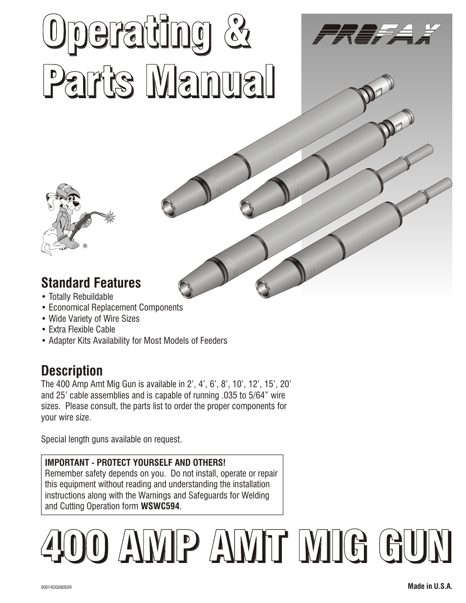 Profax 400 AMP AMT User Manual | 4 pages