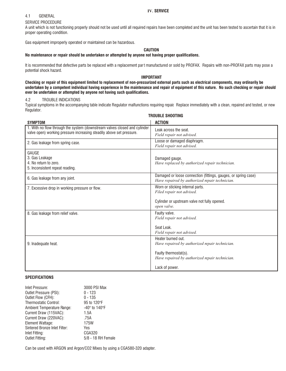 Profax RFG-320H User Manual | Page 2 / 2
