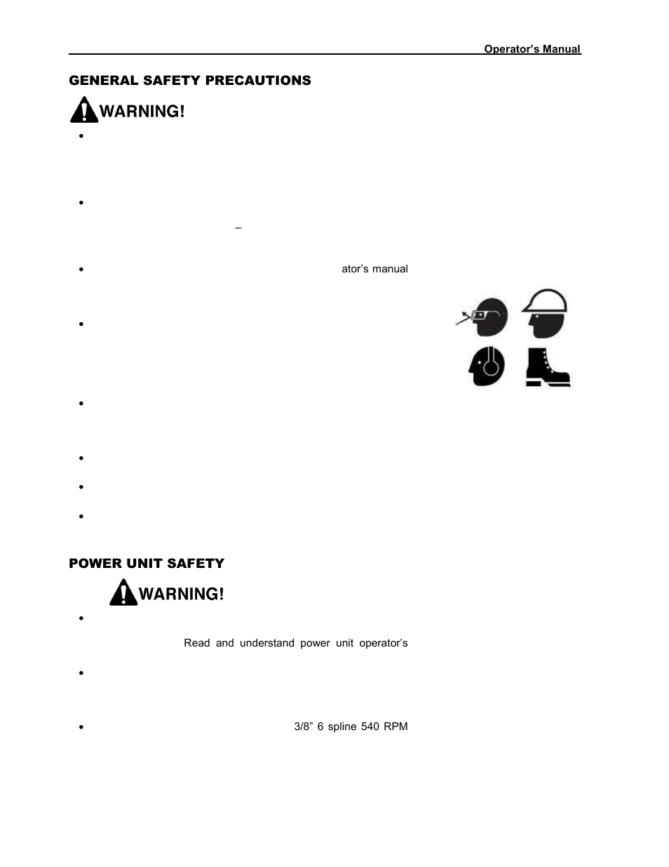 General safety precautions, Power unit safety | Progressive Turf Equipment Pro-Flex 120 14272040 And Above User Manual | Page 15 / 78