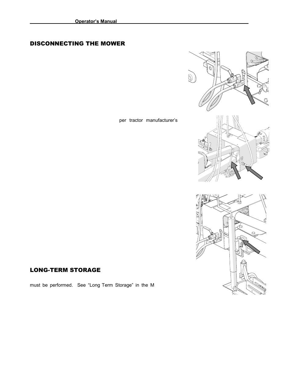Disconnecting the mower, Long-term storage, A b a c | Progressive Turf Equipment Pro-Flex 120 14272040 And Above User Manual | Page 28 / 78