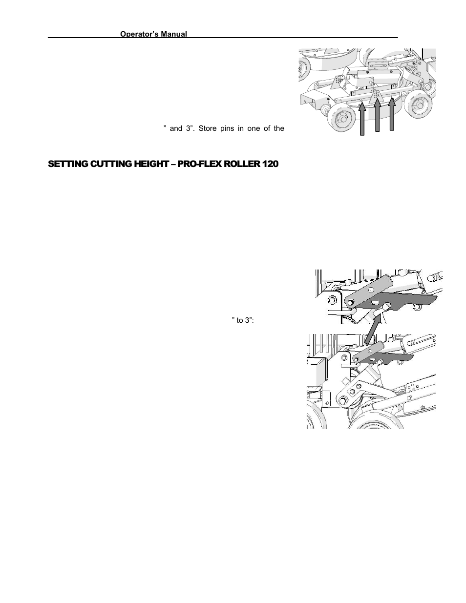 Setting cutting height – pro-flex roller 120, Setting cutting height, Pro-flex roller 120 | Progressive Turf Equipment Pro-Flex 120 14272040 And Above User Manual | Page 30 / 78