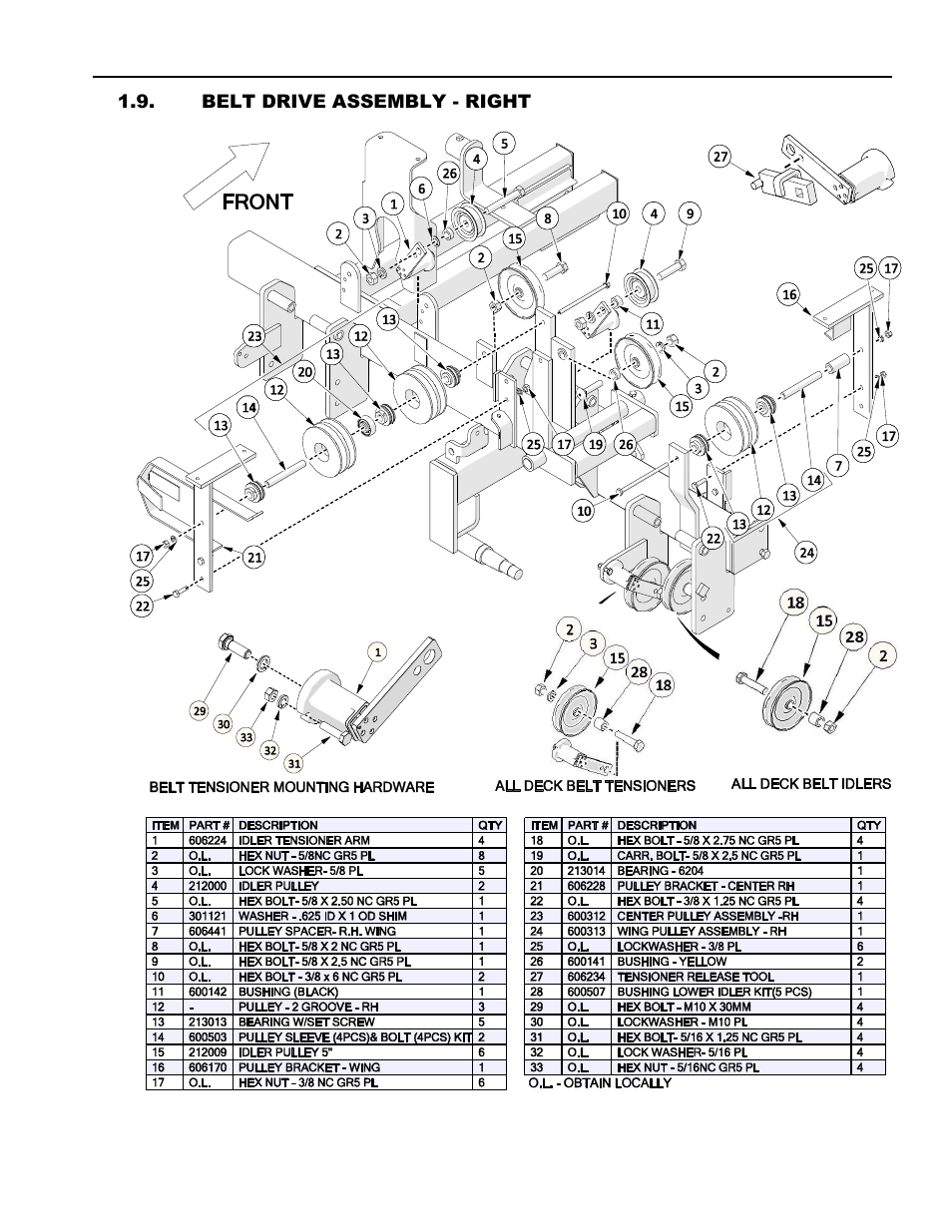 Belt drive assembly - right | Progressive Turf Equipment Pro-Flex 120 14272040 And Above User Manual | Page 63 / 78