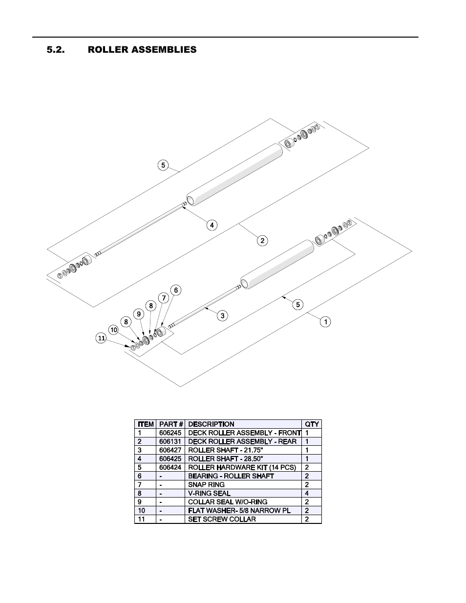 Roller assemblies | Progressive Turf Equipment Pro-Flex 120 14272040 And Above User Manual | Page 74 / 78