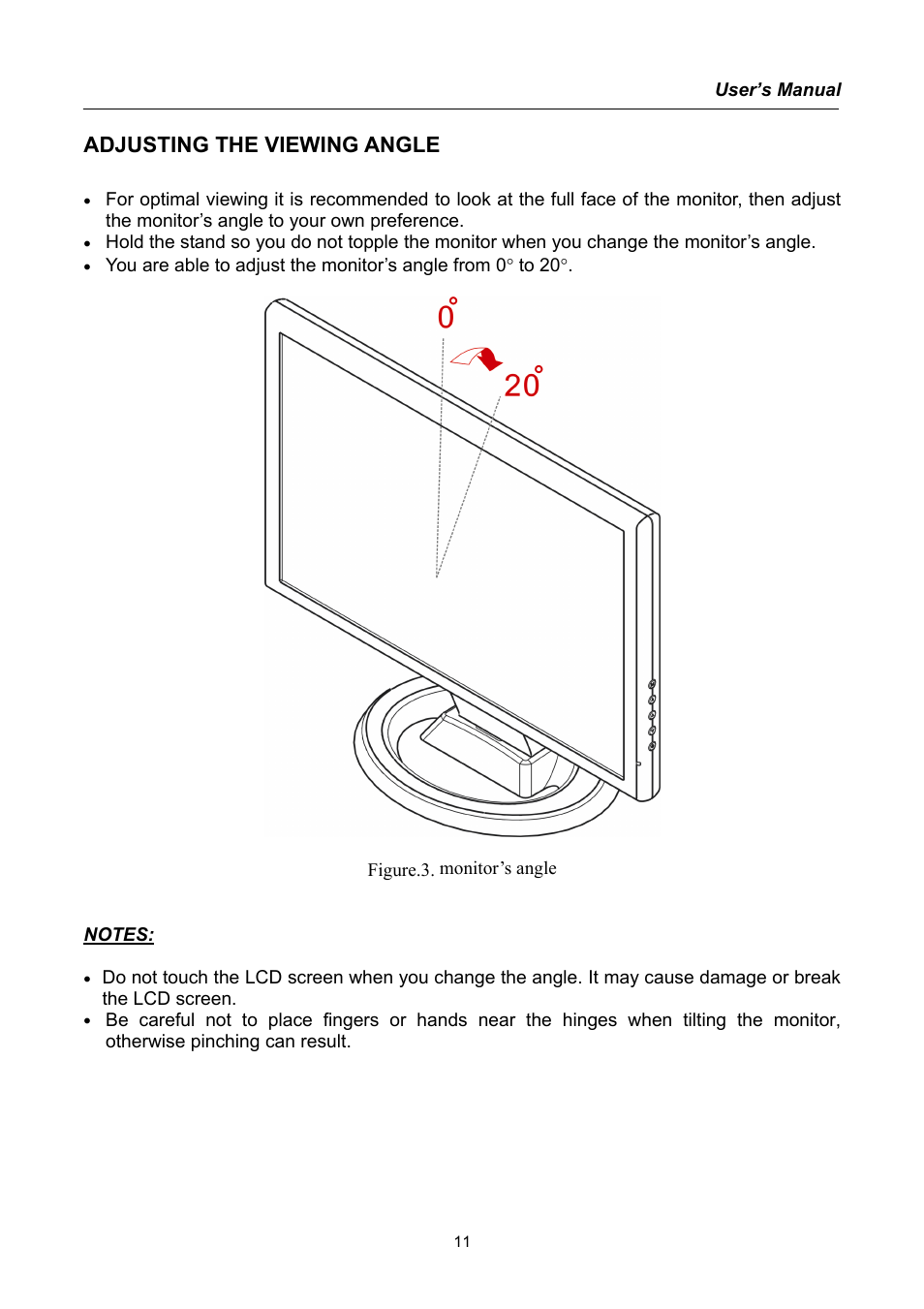 Adjusting the viewing angle | Compaq HW191 User Manual | Page 11 / 20