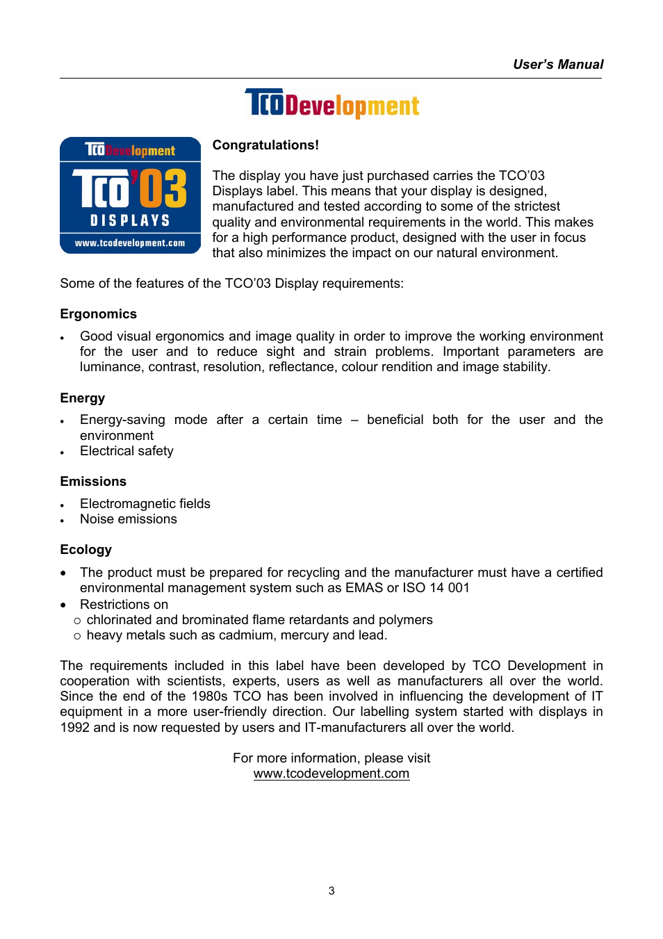 Congratulations | Compaq HW191 User Manual | Page 3 / 20