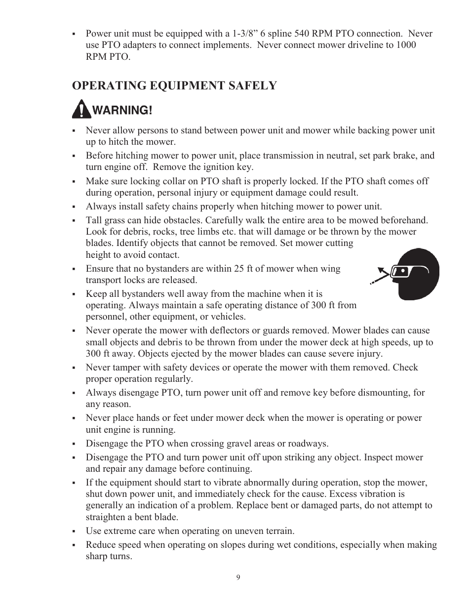 Operating equipment safely | Progressive Turf Equipment TD 65-2 Serial Up to 1265-21375 User Manual | Page 12 / 71