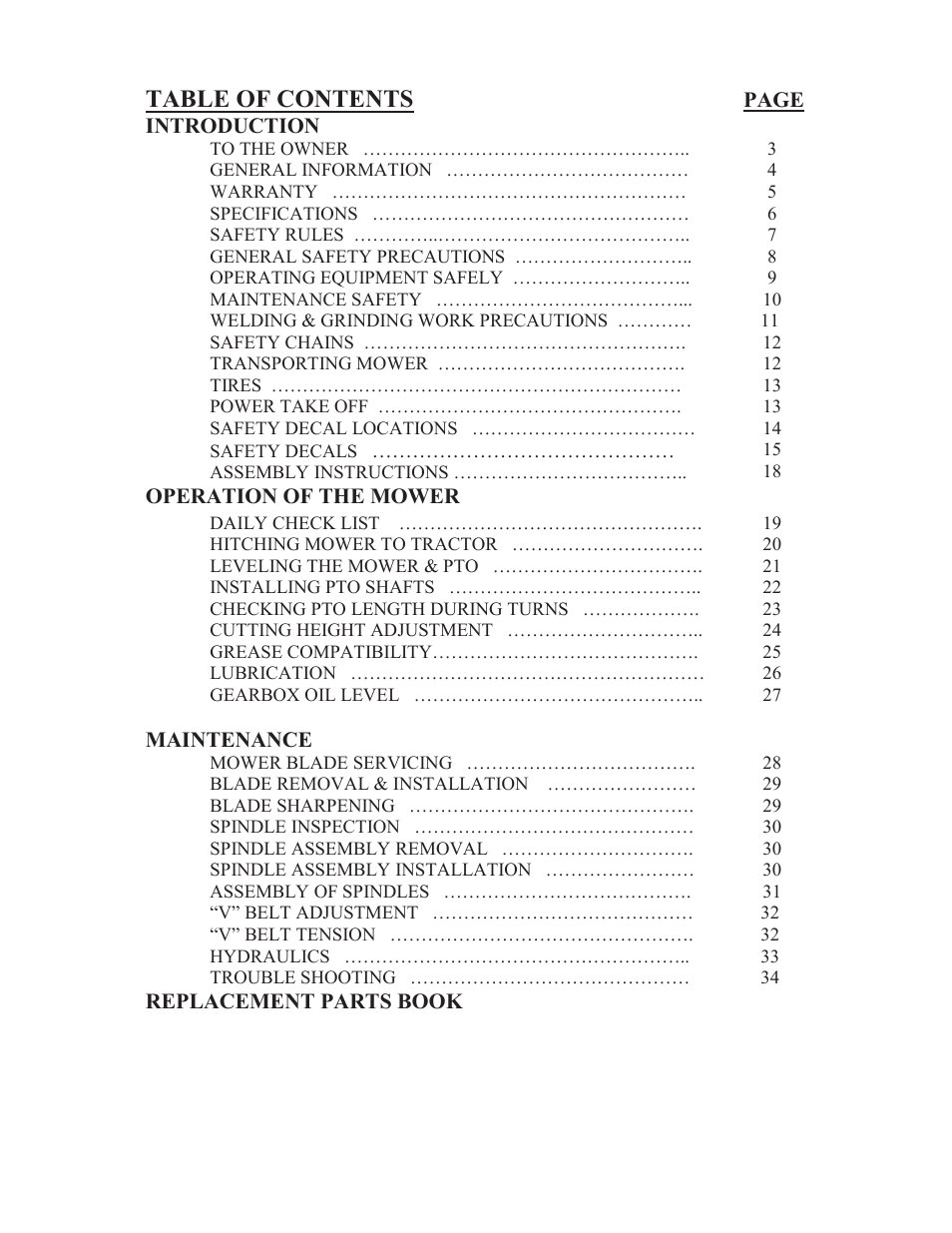 Progressive Turf Equipment TD 65-2 Serial Up to 1265-21375 User Manual | Page 5 / 71