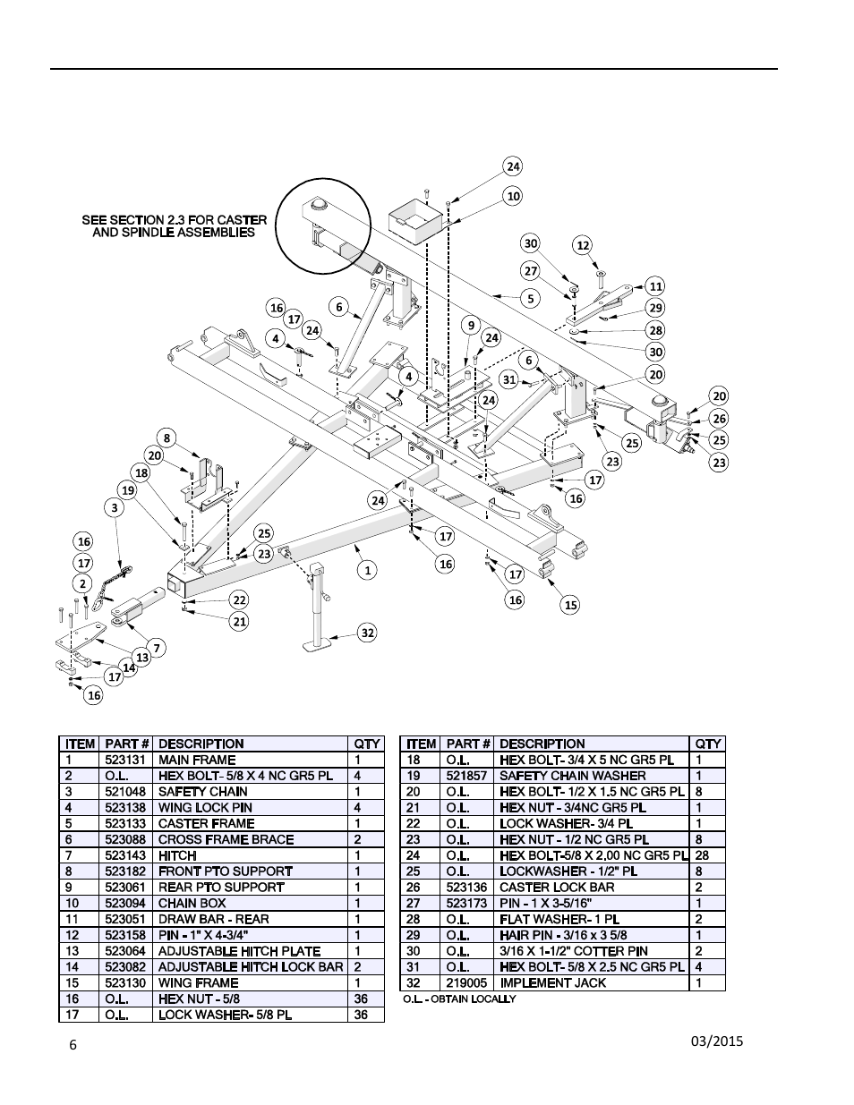2 frame assembly, 1 main frame, Frame assembly | Rame, 2 frame assembly 2.1 main frame | Progressive Turf Equipment Pro-Max 36 User Manual | Page 48 / 63