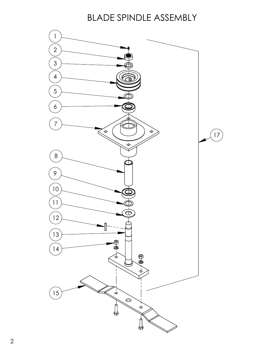 Drawing view10, Blade spindle assembly | Progressive Turf Equipment SDR-65 Up to 09365046 User Manual | Page 2 / 10