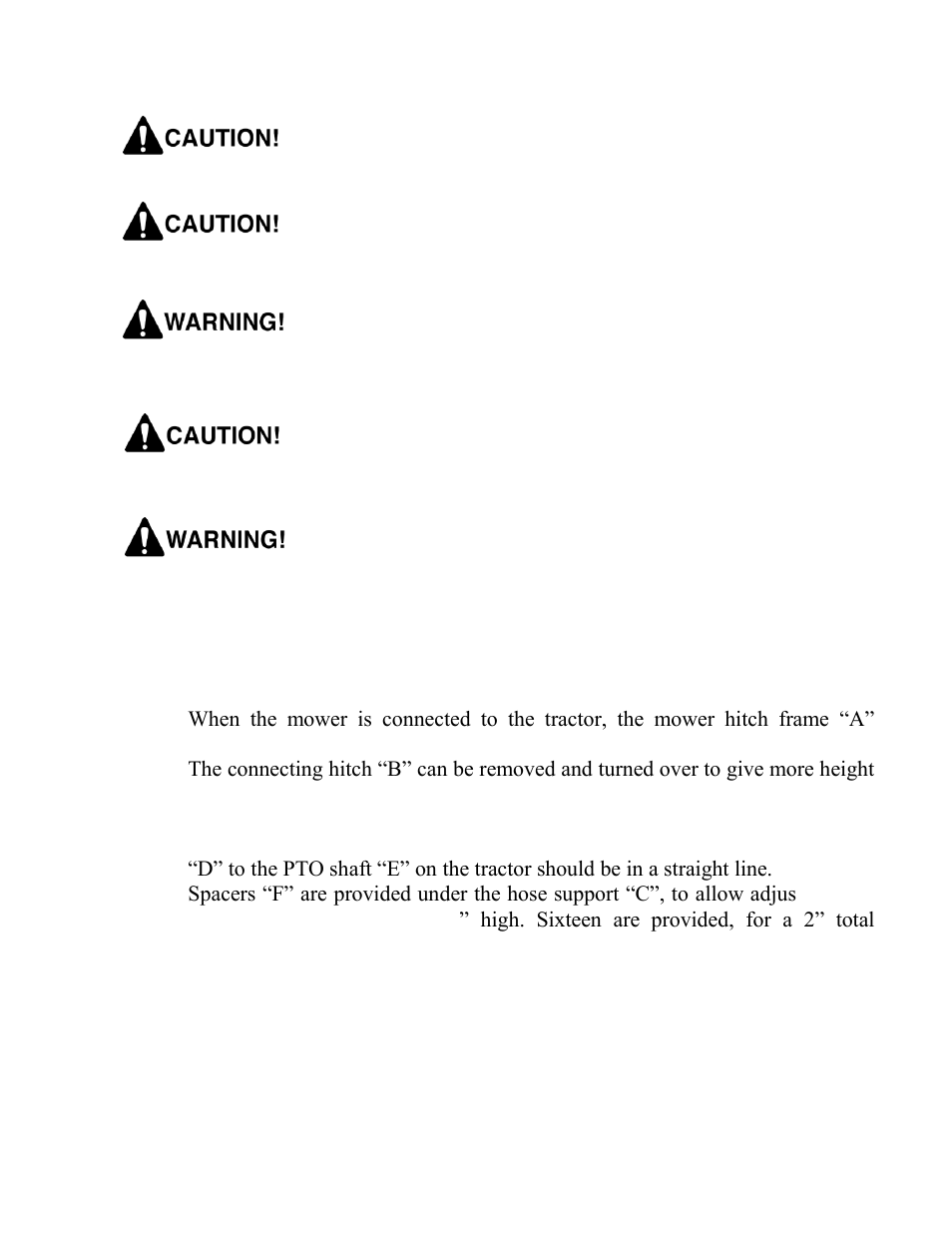 Power take-off, Levelling the mower & pto | Progressive Turf Equipment TDR-22 1393176 and Above User Manual | Page 23 / 74