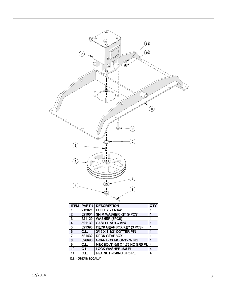 3 wing deck gear box mount, Ount | Progressive Turf Equipment TDR-22 1393176 and Above User Manual | Page 53 / 74