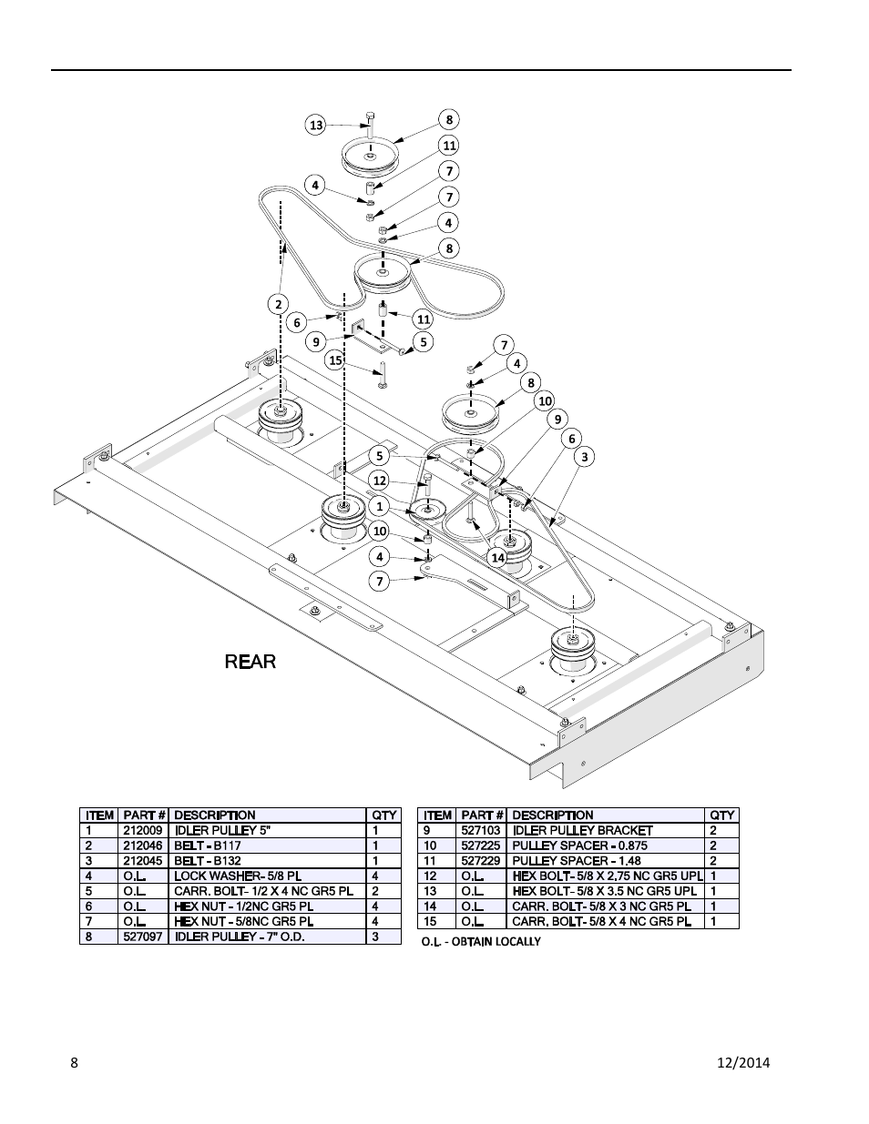 8 rear deck drive, Rive | Progressive Turf Equipment TDR-22 1393176 and Above User Manual | Page 58 / 74