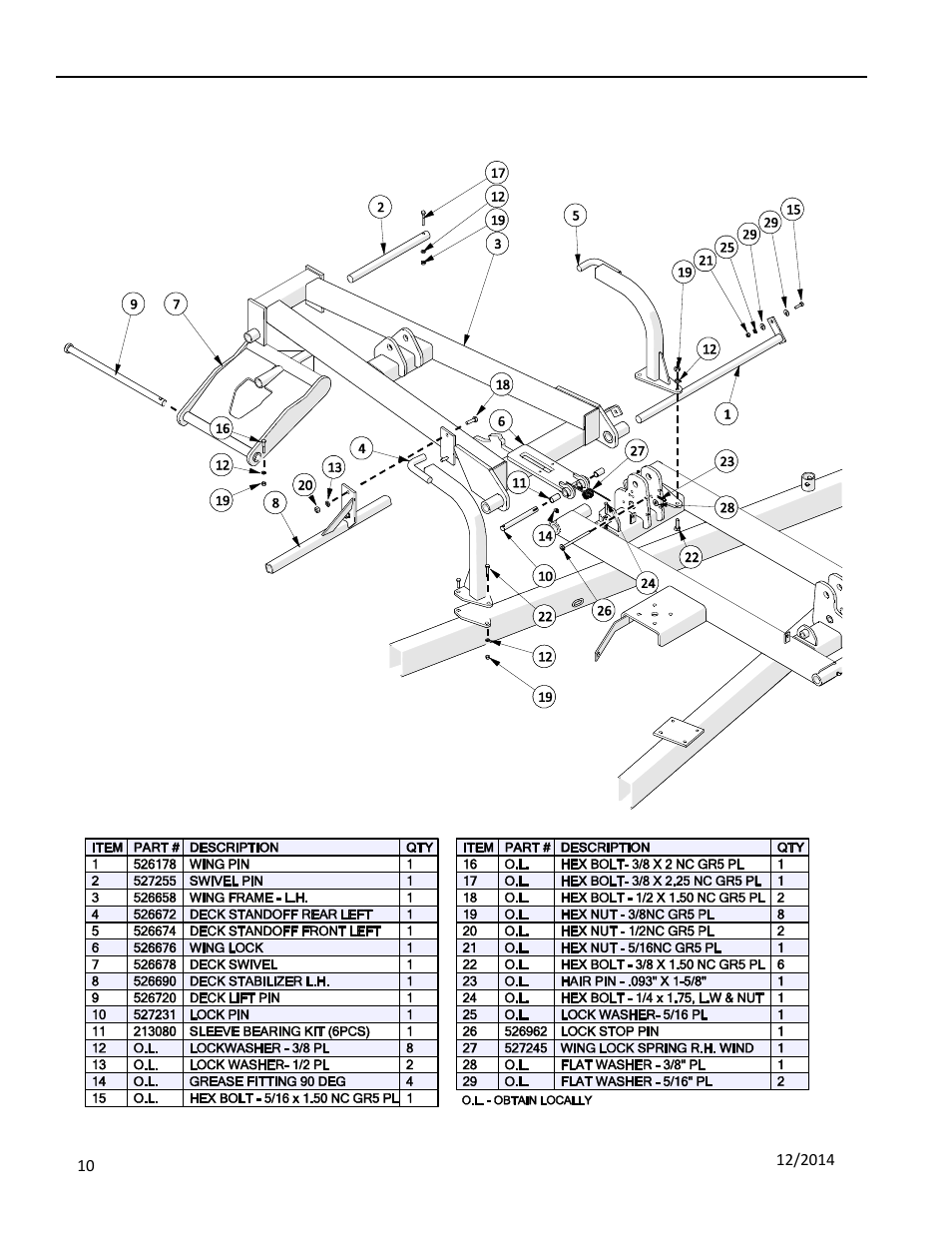 2 left wing assembly, Ssembly | Progressive Turf Equipment TDR-22 1393176 and Above User Manual | Page 60 / 74