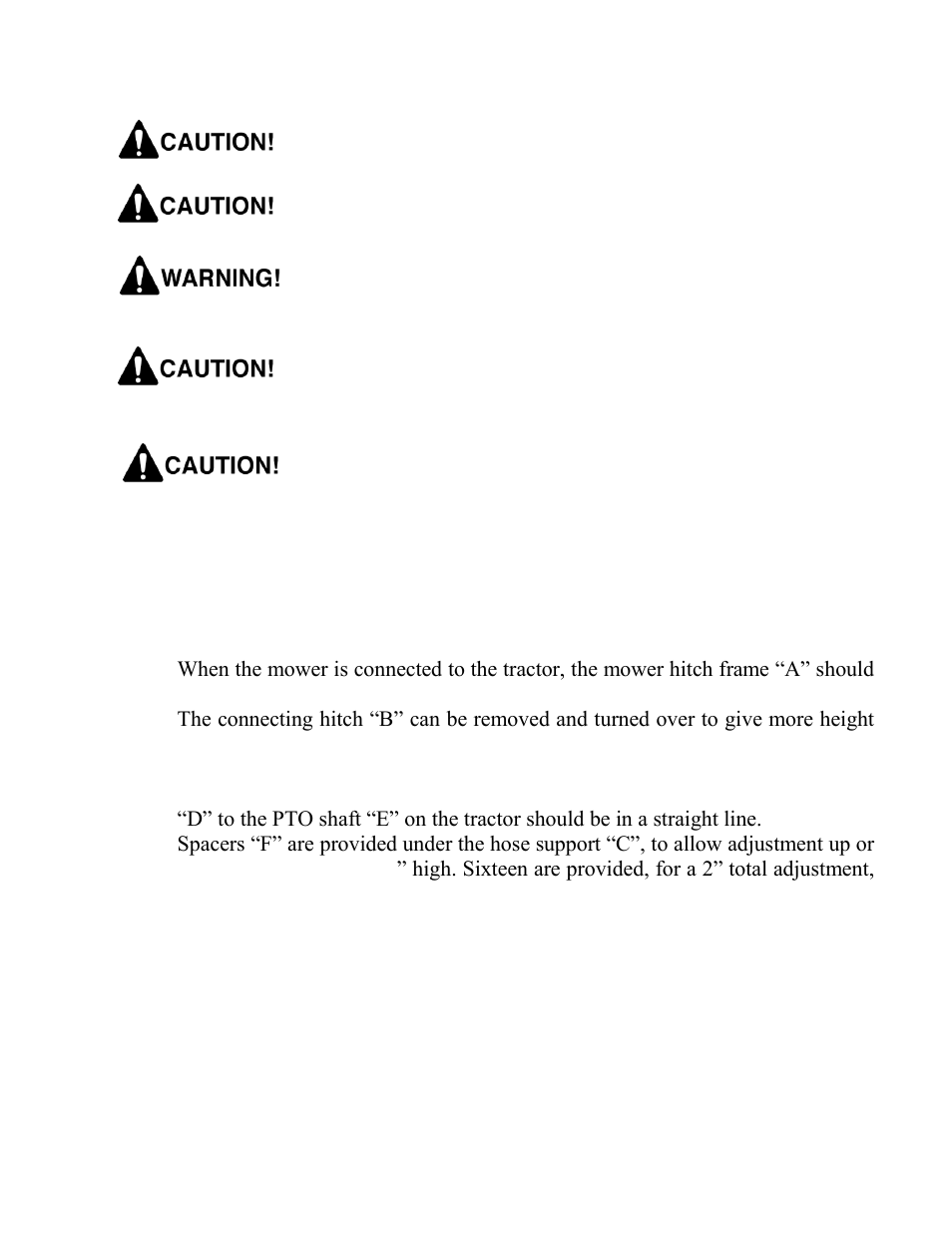 Power take-off, Levelling the mower & pto | Progressive Turf Equipment TDR-30 User Manual | Page 28 / 88