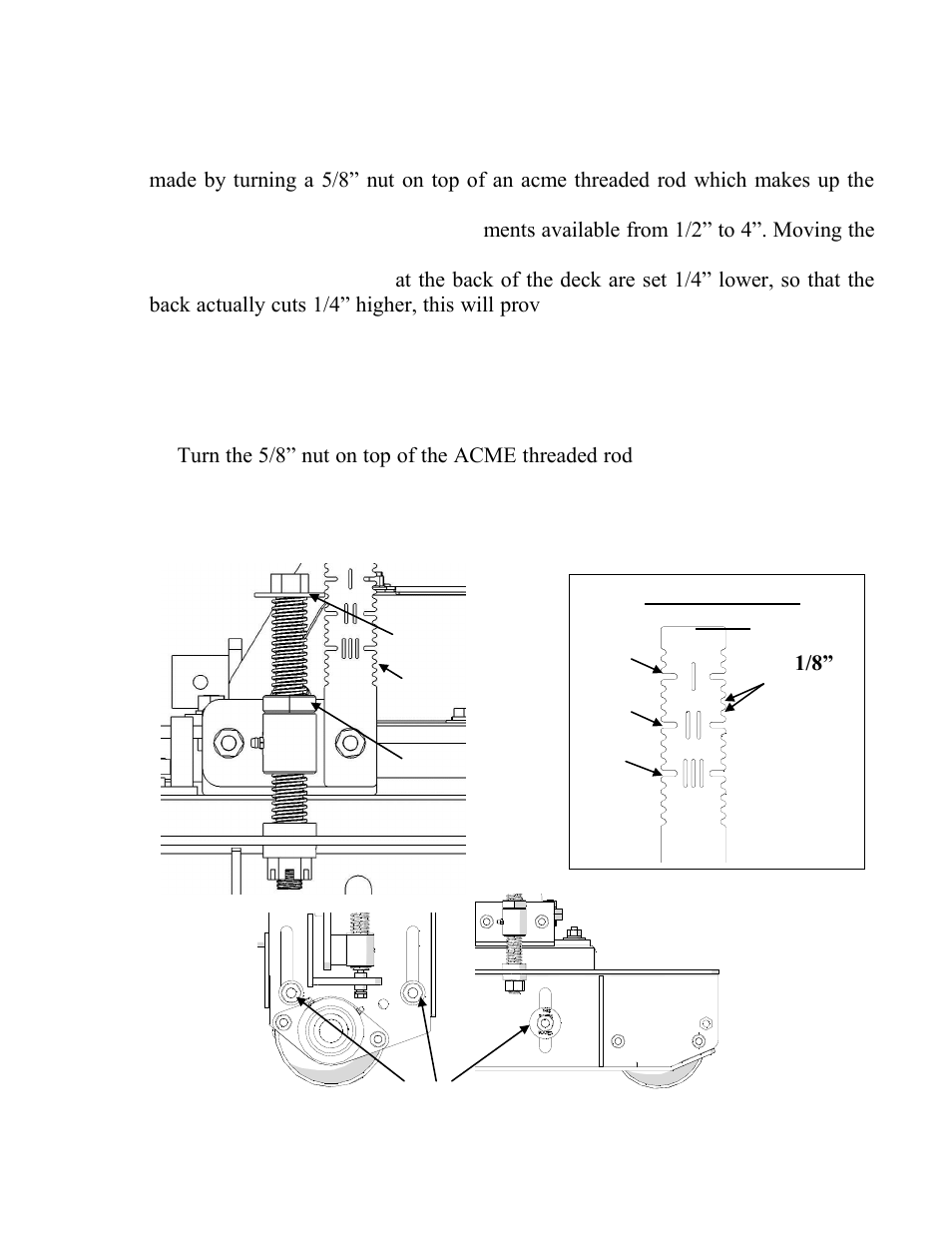 Cutting height adjustment | Progressive Turf Equipment TDR-30 User Manual | Page 35 / 88