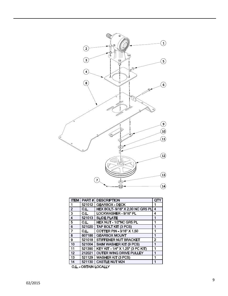 4 outer wing deck gearbox assembly, Uter, Earbox | Ssembly | Progressive Turf Equipment TDR-30 User Manual | Page 57 / 88