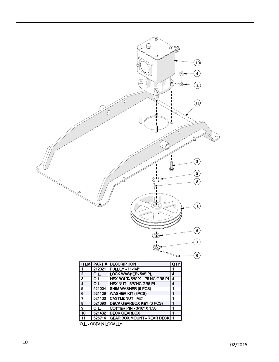 5 rear deck gearbox assembly, Earbox, Ssembly | Progressive Turf Equipment TDR-30 User Manual | Page 58 / 88