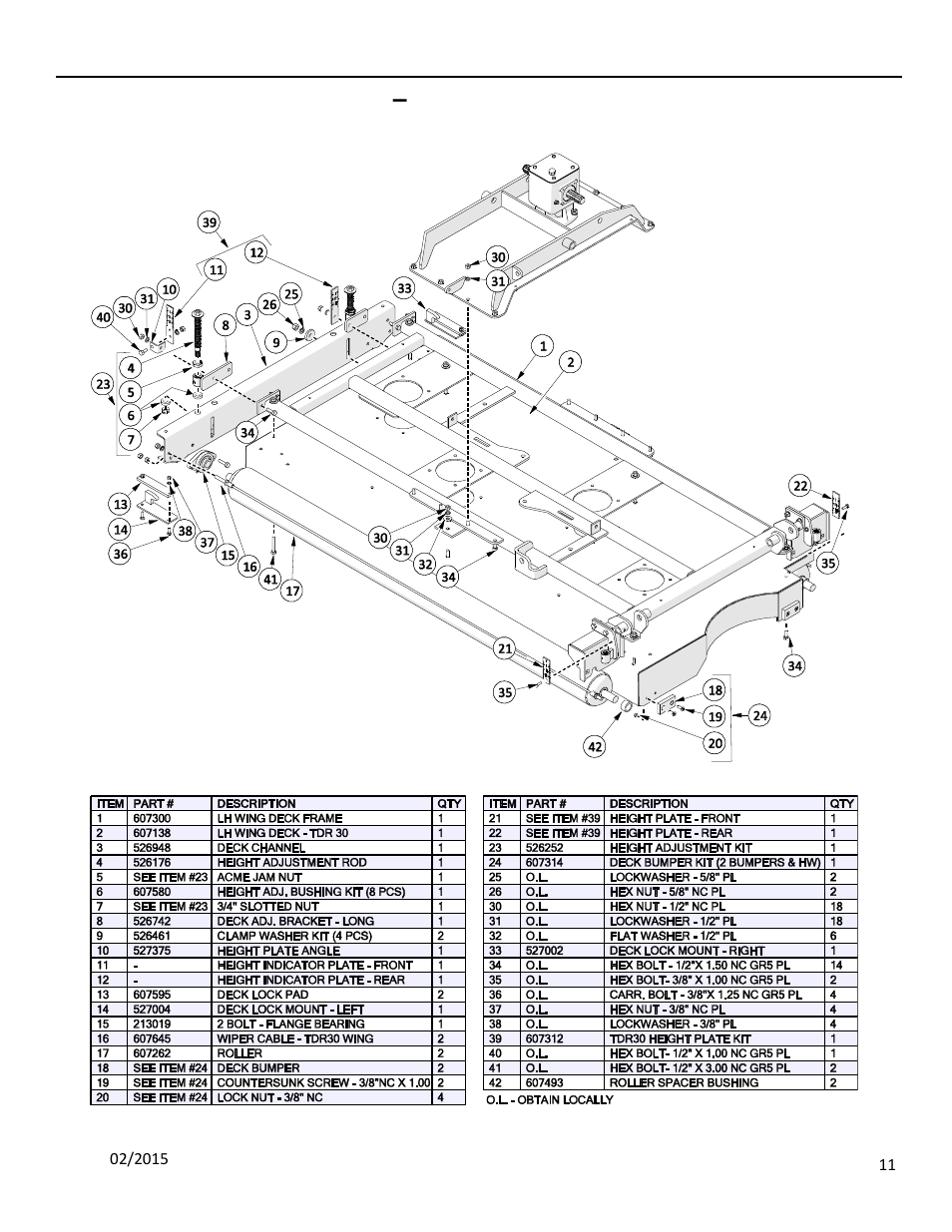 6 wing deck assembly – l.h, Ssembly | Progressive Turf Equipment TDR-30 User Manual | Page 59 / 88