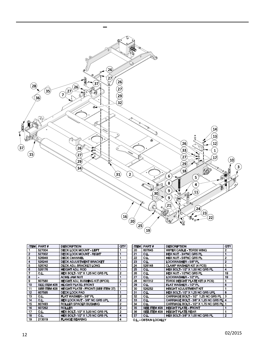 7 wing deck assembly – r.h, Ssembly | Progressive Turf Equipment TDR-30 User Manual | Page 60 / 88