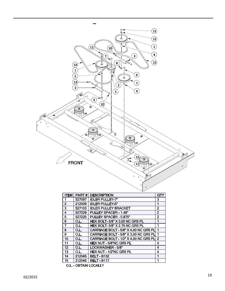 14 belt drive assembly – rear, Rive, Ssembly | Progressive Turf Equipment TDR-30 User Manual | Page 67 / 88