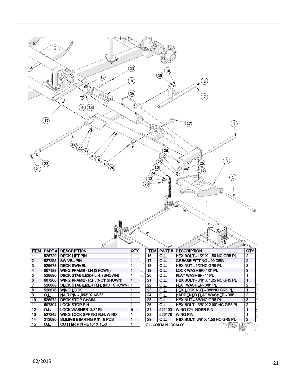 2 wing lift assembly, Ssembly | Progressive Turf Equipment TDR-30 User Manual | Page 69 / 88