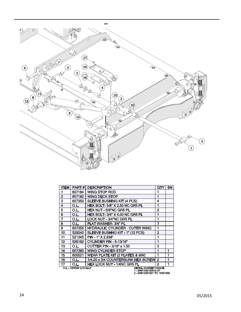 5 outer wing lift assembly – lh & rh, Uter, Ssembly | Progressive Turf Equipment TDR-30 User Manual | Page 72 / 88