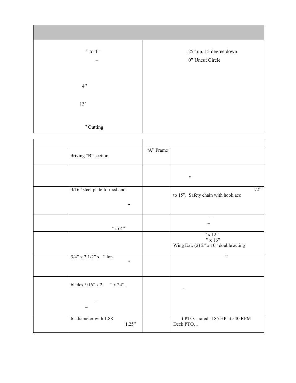 Tdr-30 machine specifications, Deck frame | Progressive Turf Equipment TDR-30 User Manual | Page 8 / 88