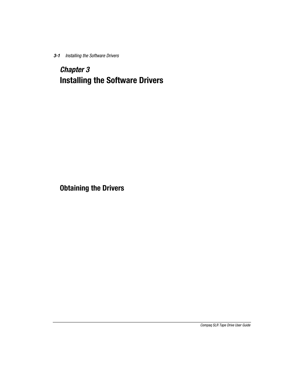 Chapter 3: installing the software drivers, Chapter 3, Installing the software drivers | Obtaining the drivers | Compaq 340622-002 User Manual | Page 22 / 79
