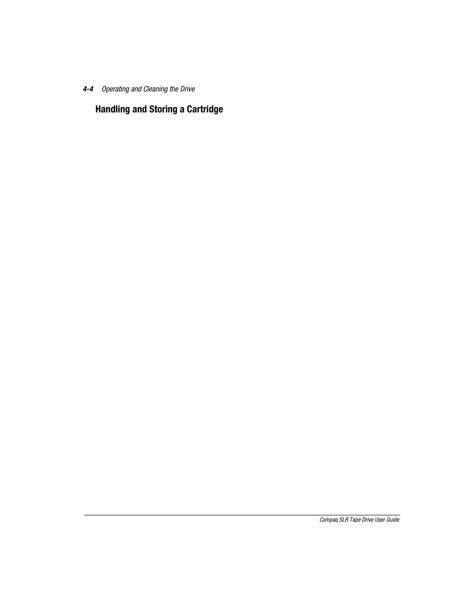 Handling and storing a cartridge | Compaq 340622-002 User Manual | Page 37 / 79