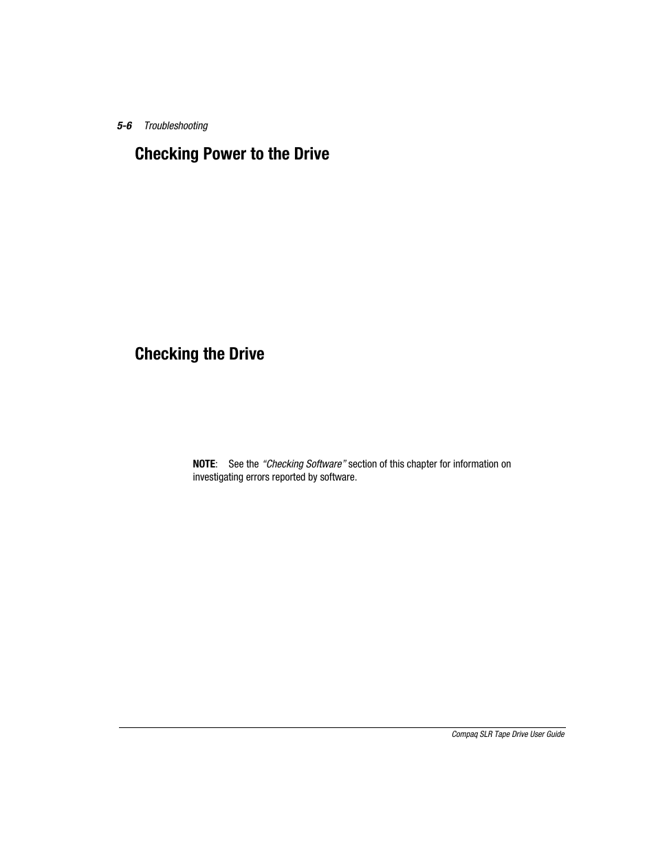 Checking power to the drive, Checking the drive | Compaq 340622-002 User Manual | Page 47 / 79