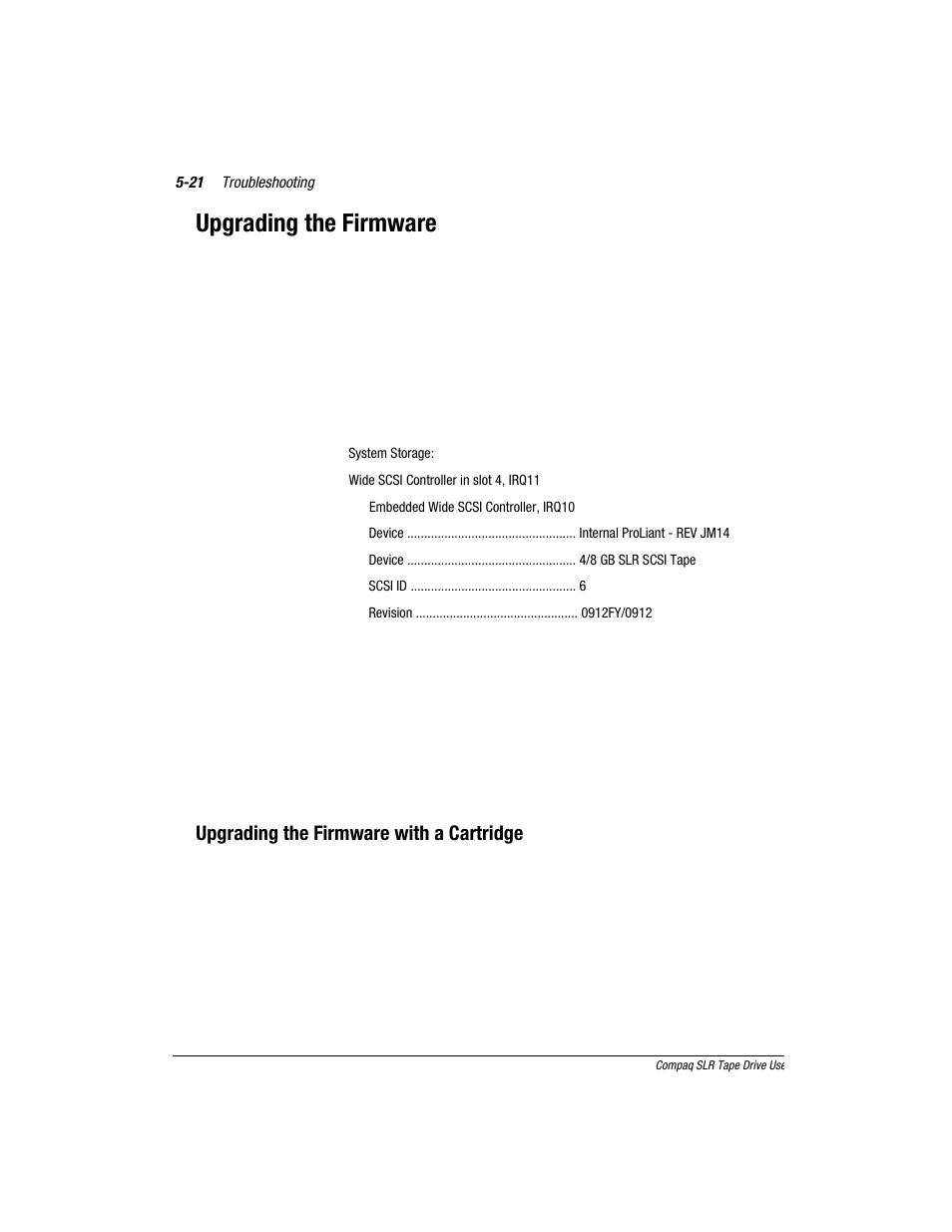 Upgrading the firmware, Upgrading the firmware with a cartridge | Compaq 340622-002 User Manual | Page 62 / 79