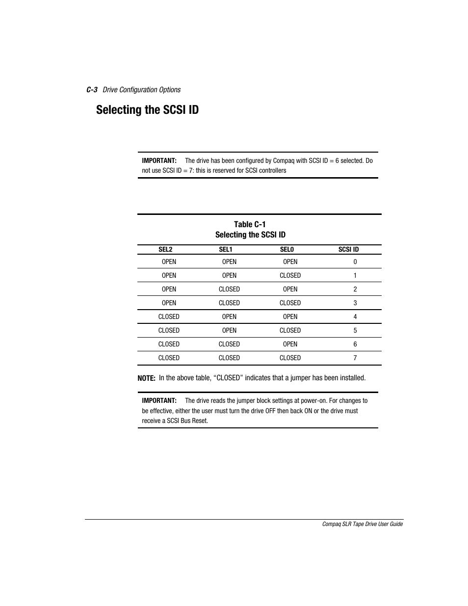 Selecting the scsi id | Compaq 340622-002 User Manual | Page 74 / 79