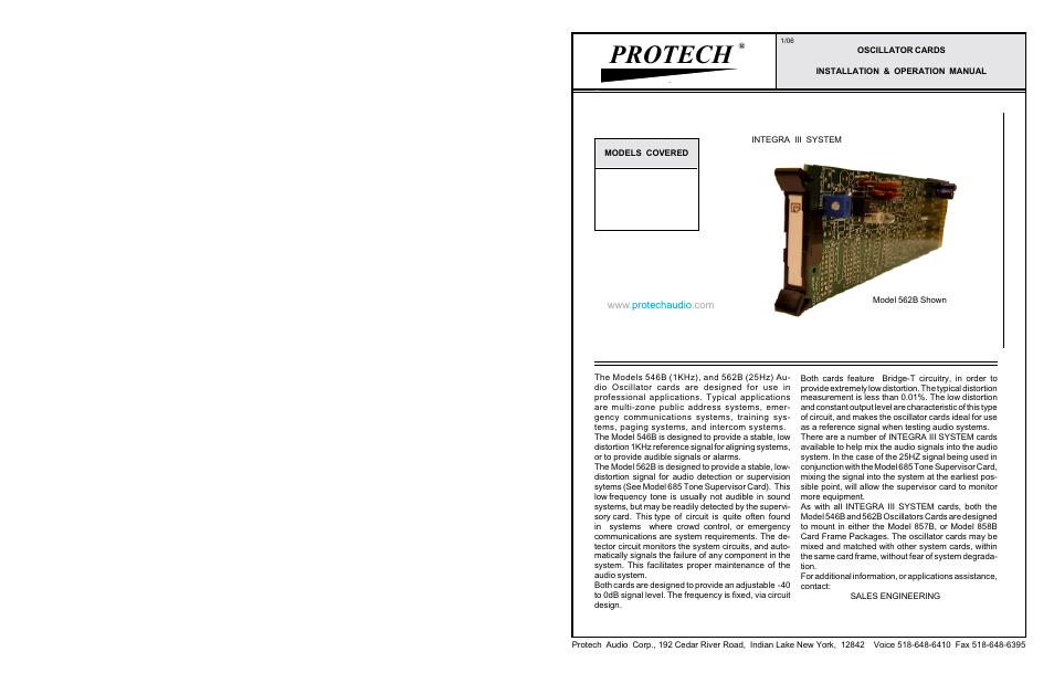 Protech Audio 546B User Manual | 2 pages
