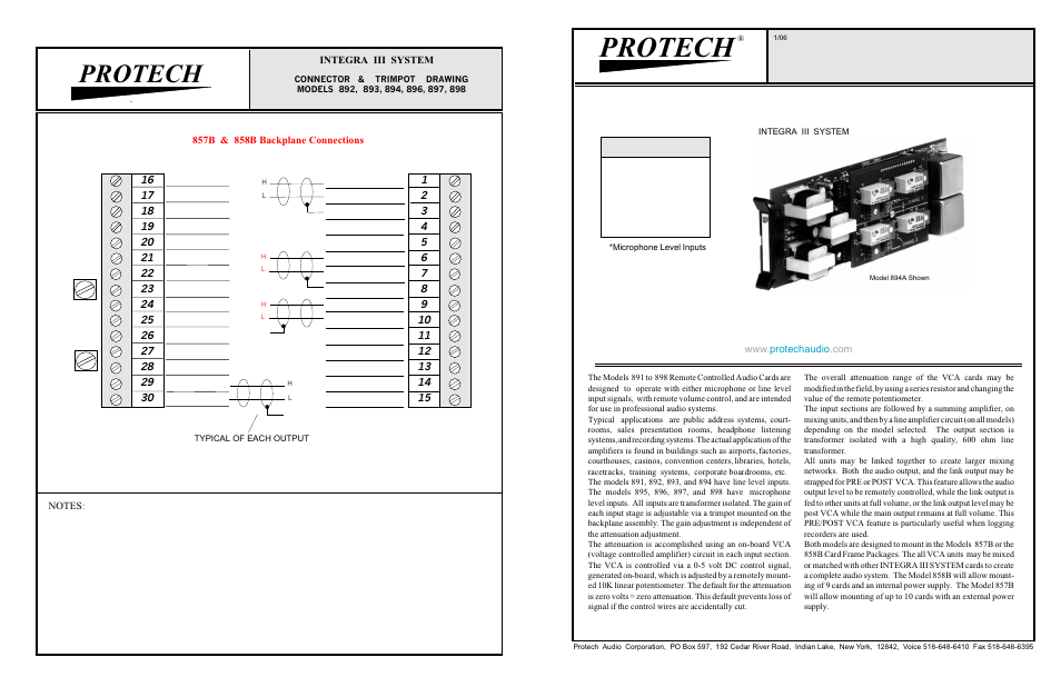 Protech Audio 891 User Manual | 2 pages